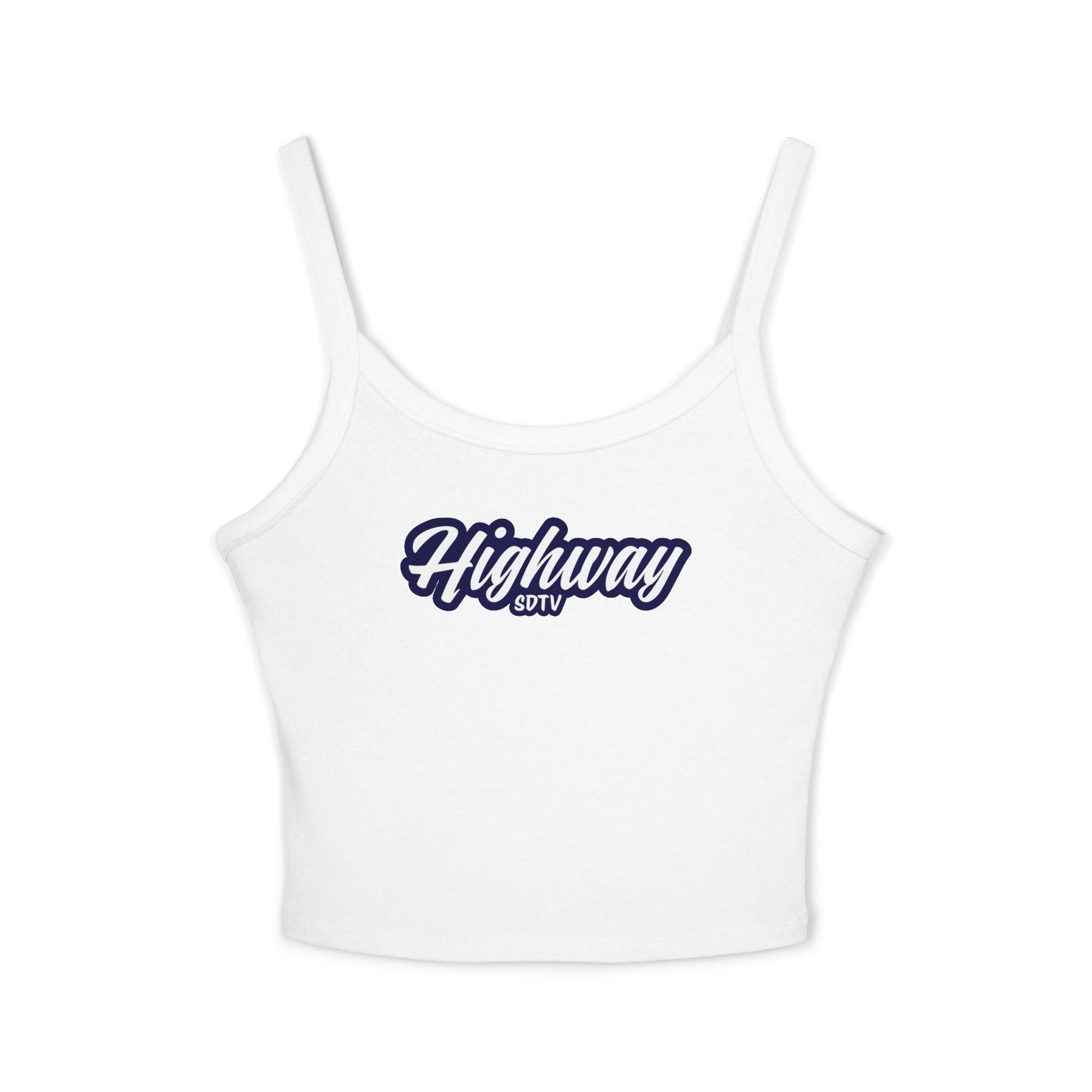Highway Graphic Spaghetti Strap Tank Top, Feminine Summer Top, Festival Wear, Casual Outfit, Soft Cotton Cami