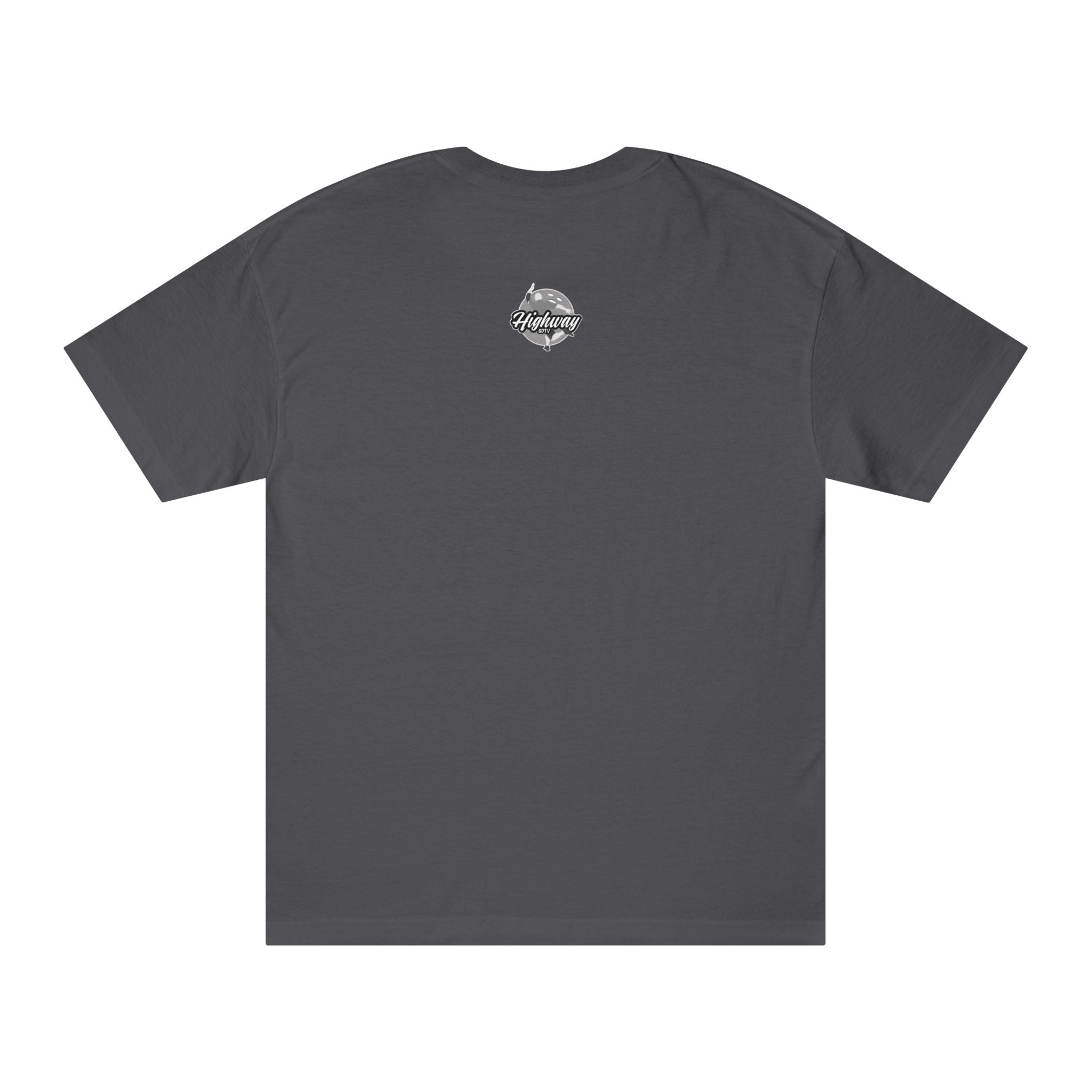 Graphic Tee — Minimal Cross Chest & Small Back Emblem