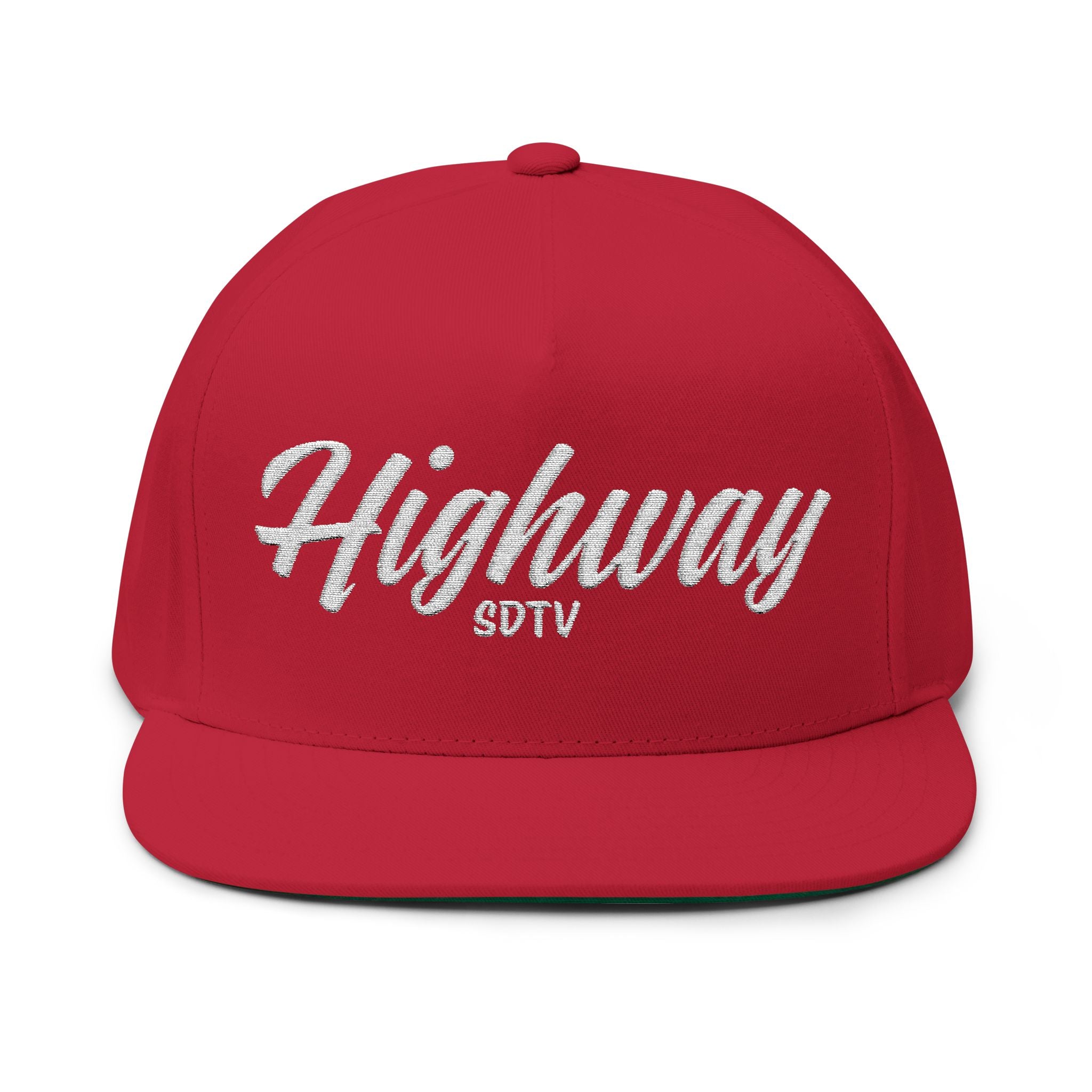 Highway Embroidered Flat Bill Cap | Stylish Snapback Hat for Everyday Wear, Gifts for Him, Fashion Accessory, Casual Cap