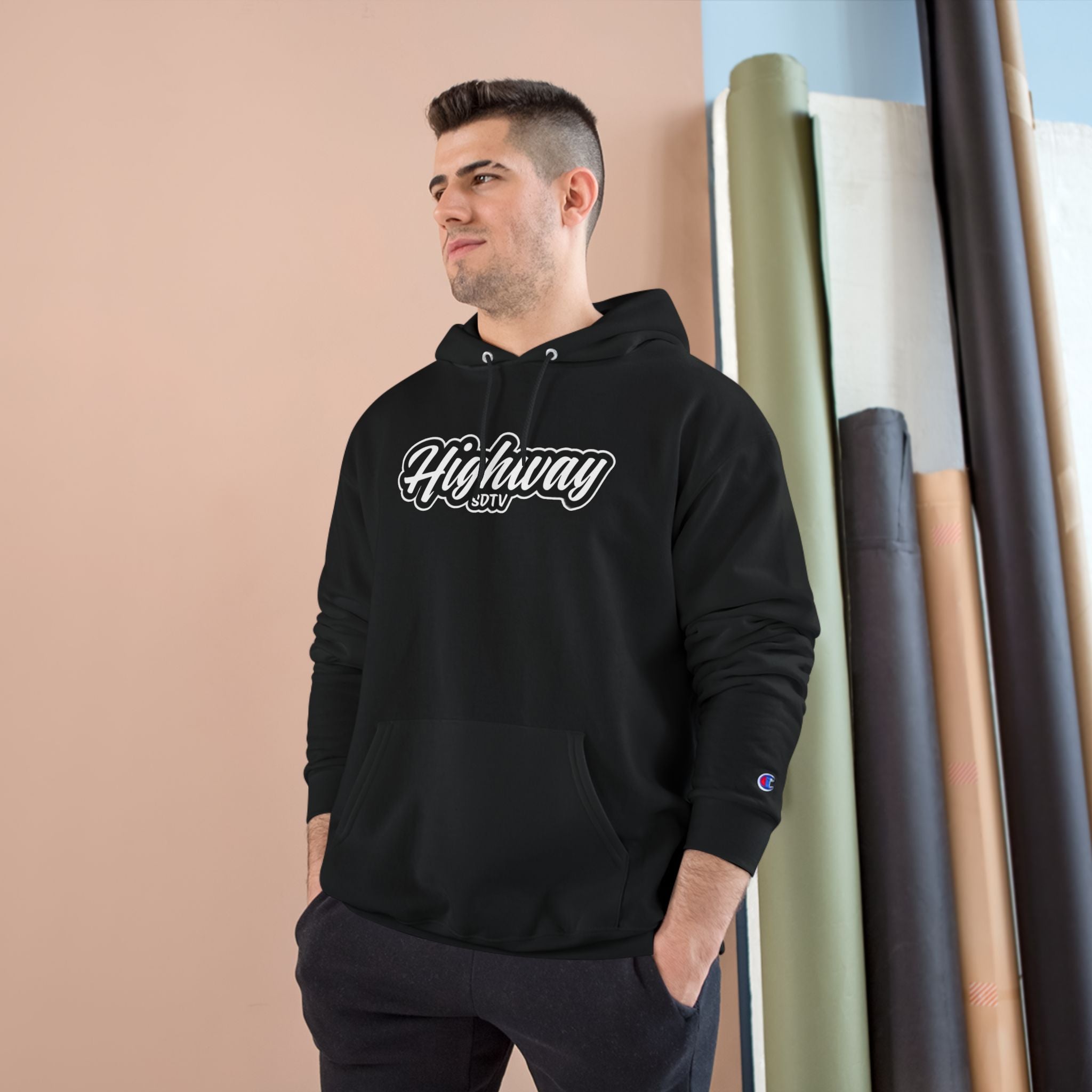 HighwaySDTV Champion Hoodie - Cozy Streetwear, Perfect for Casual Outings, Gifts, Fall/Winter Style, Hoodie for Every Occasion '