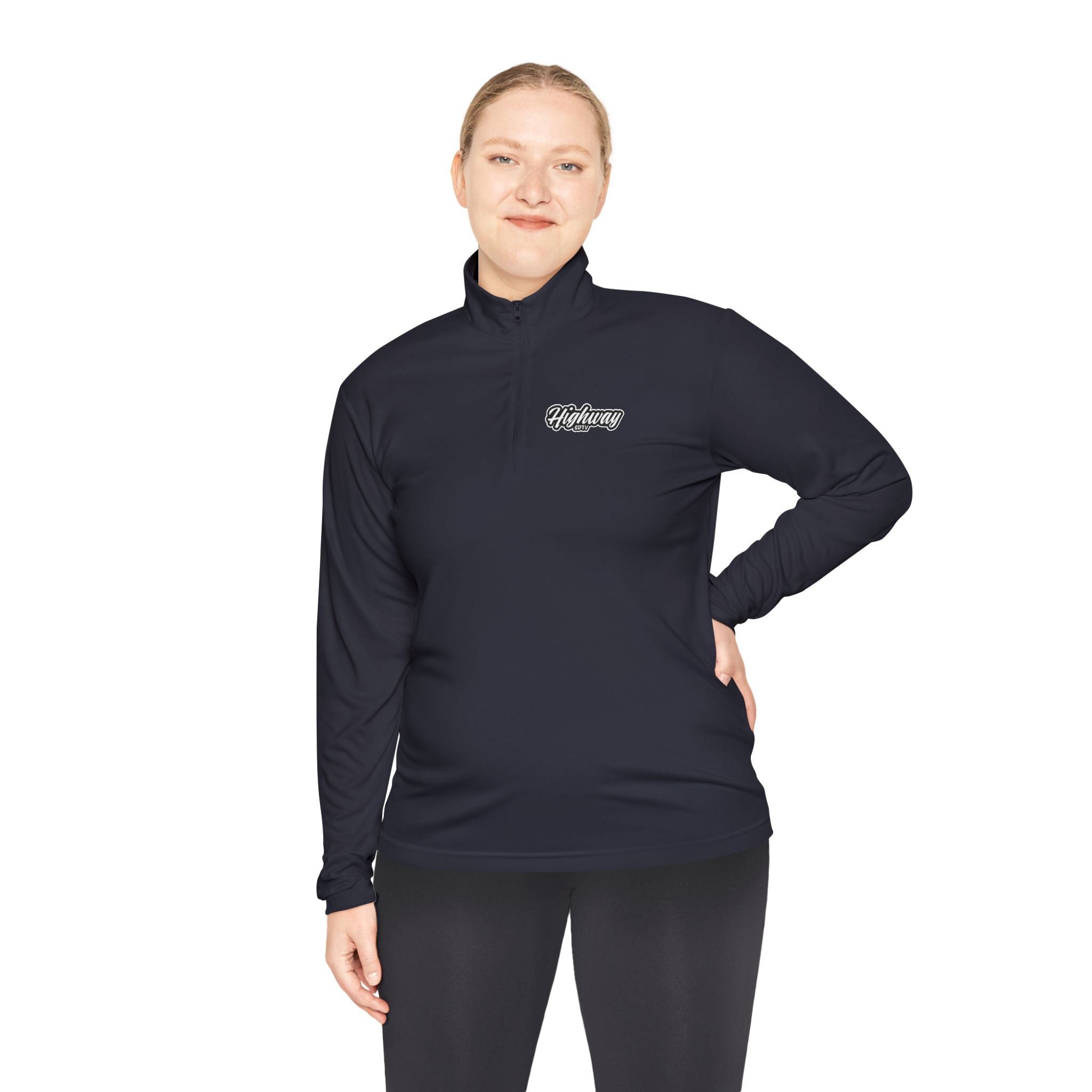 Quarter-Zip Pullover — Minimal 'Vintage' Script Chest Logo