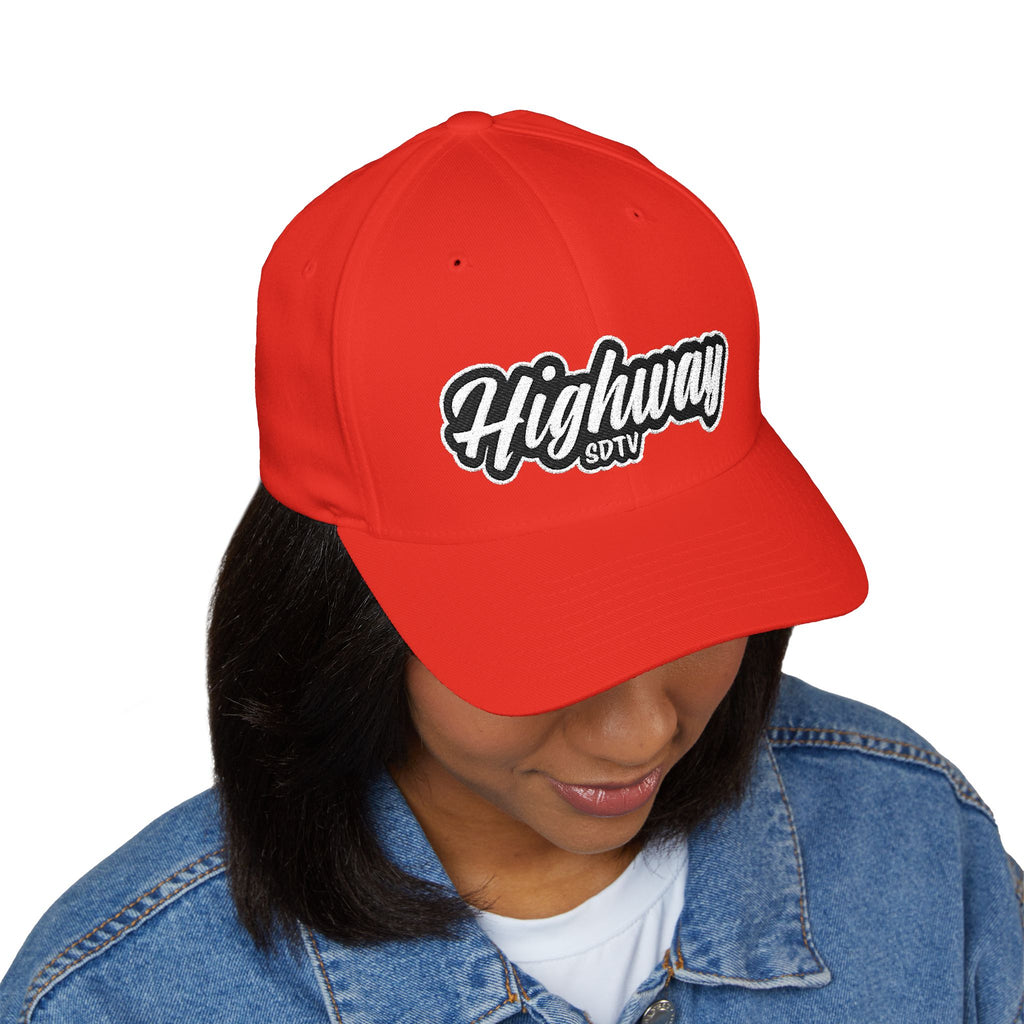 Highway Structured Cap | Embroidered White Cap, Urban Fashion, Unisex Gift, Summer Accessory, Streetwear, Dad Hat