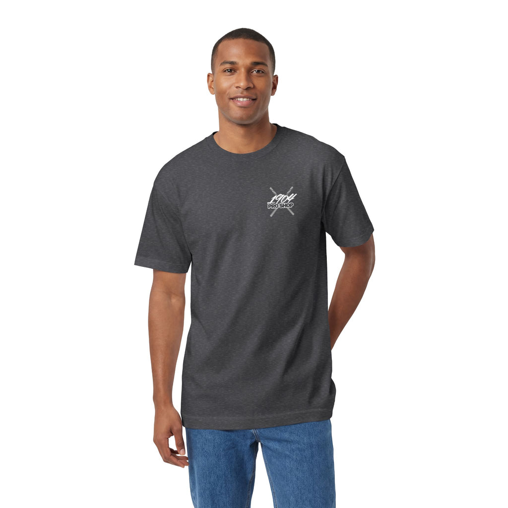Graphic Tee — Minimal Cross Chest & Small Back Emblem